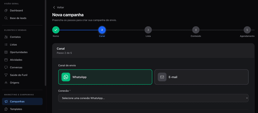 Criador de campanhas